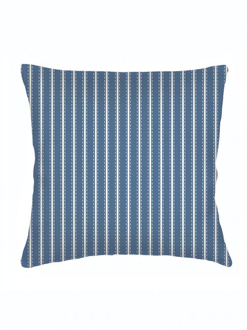 Anaya French Stripe Linen Euro Pillow With Down Alternative Insert In Navy Blue