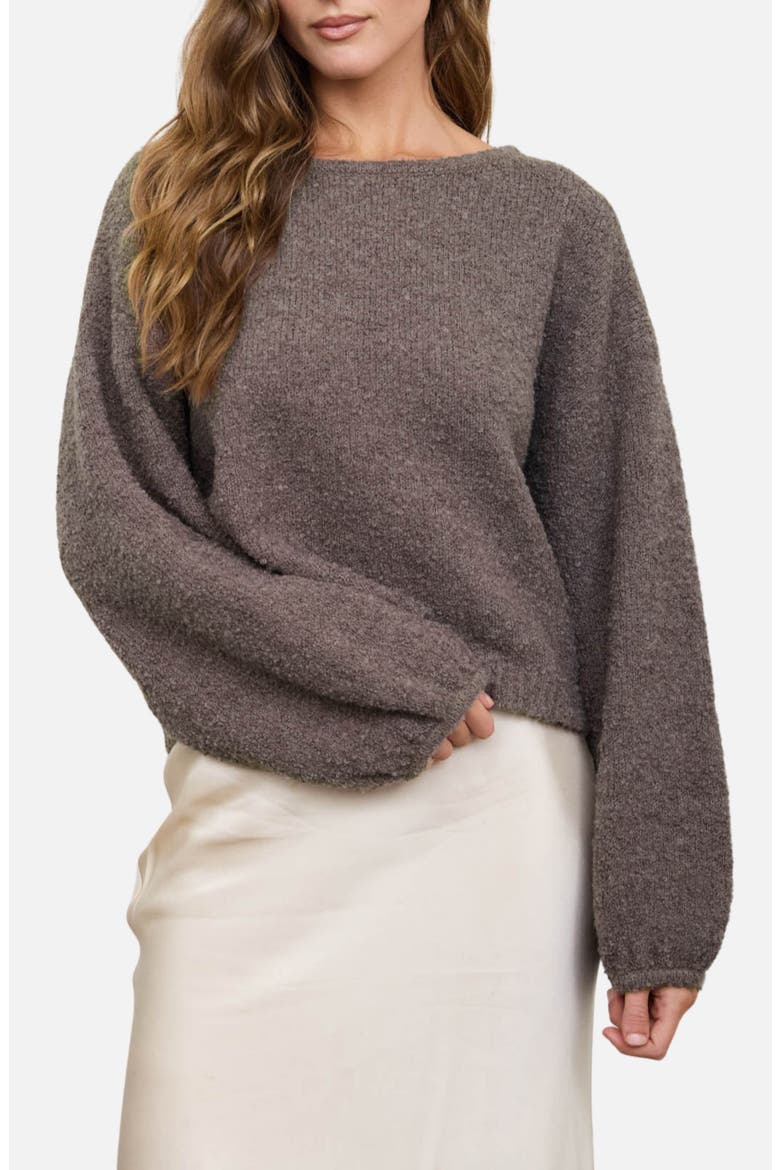 Fuzzy Knit Pullover Sweater, Main, color, MOCHA