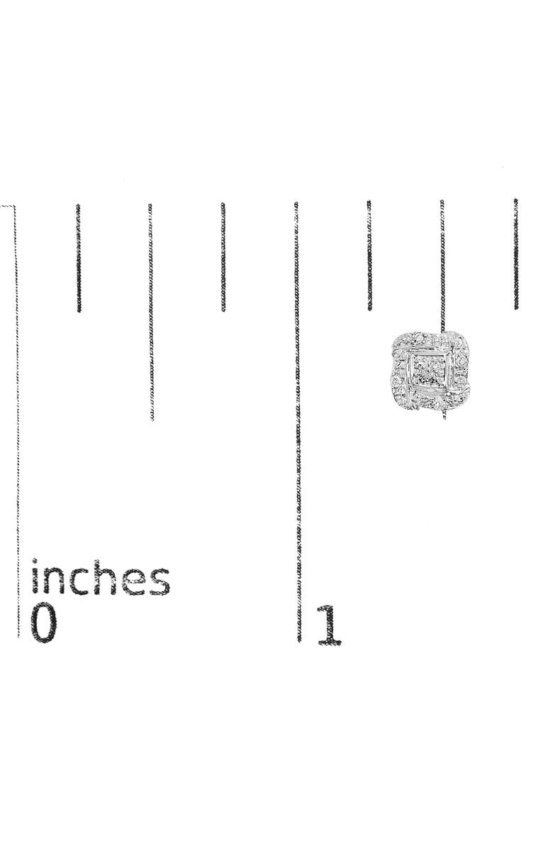 Haus of Brilliance Silver RoundDiamond Accent Swirl Square Knot Stud Earrings, Alternate, color, White