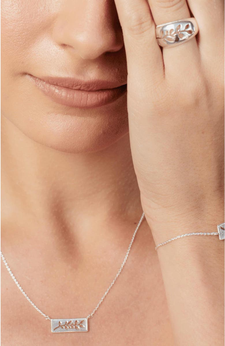 Rizen Jewelry Olive Branch Necklace, Alternate, color, Sterling Silver