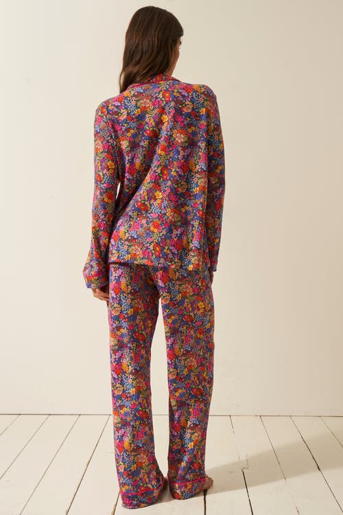 Stripe & Stare Long Pyjama Set In Full Bloom