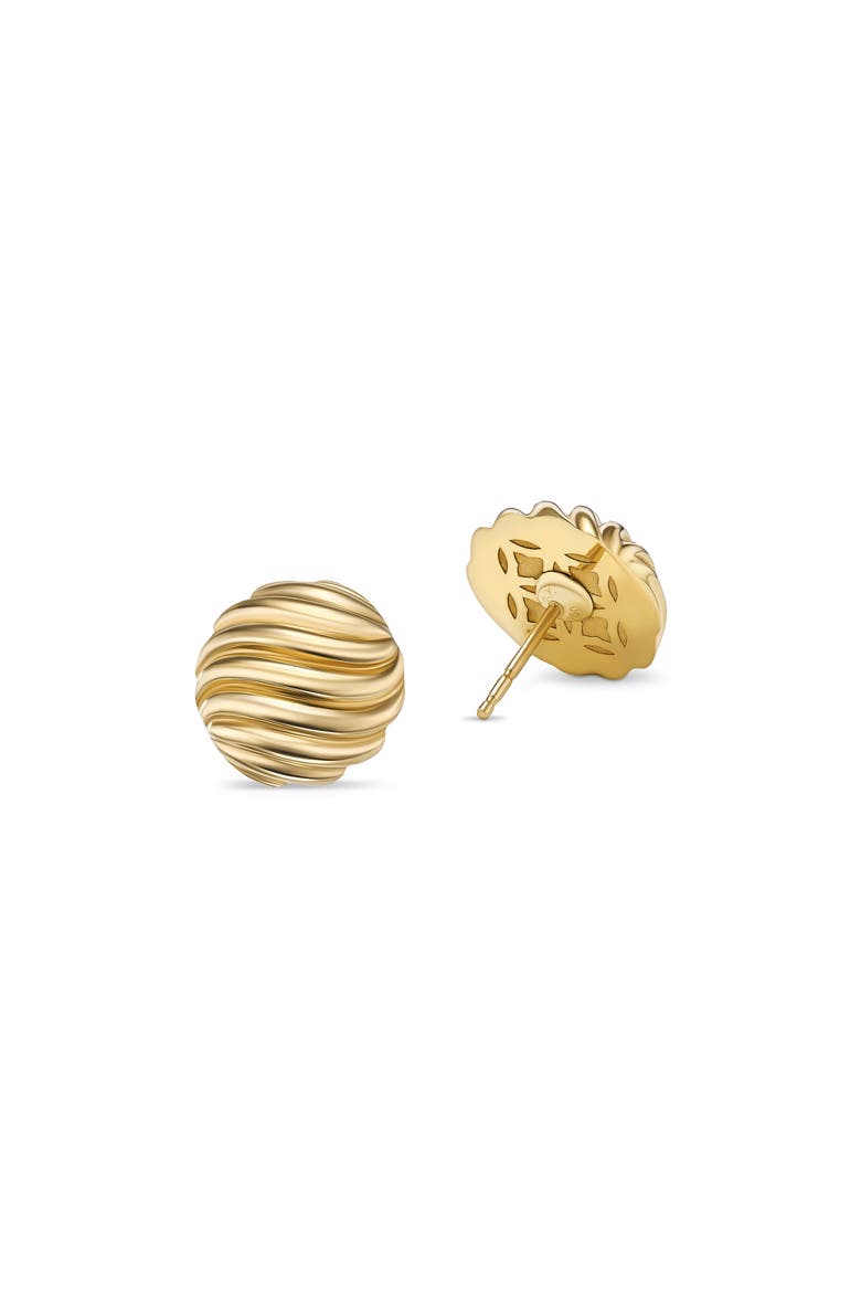 Sculpted Cable Earrings in Gold, Alternate, color, GOLD