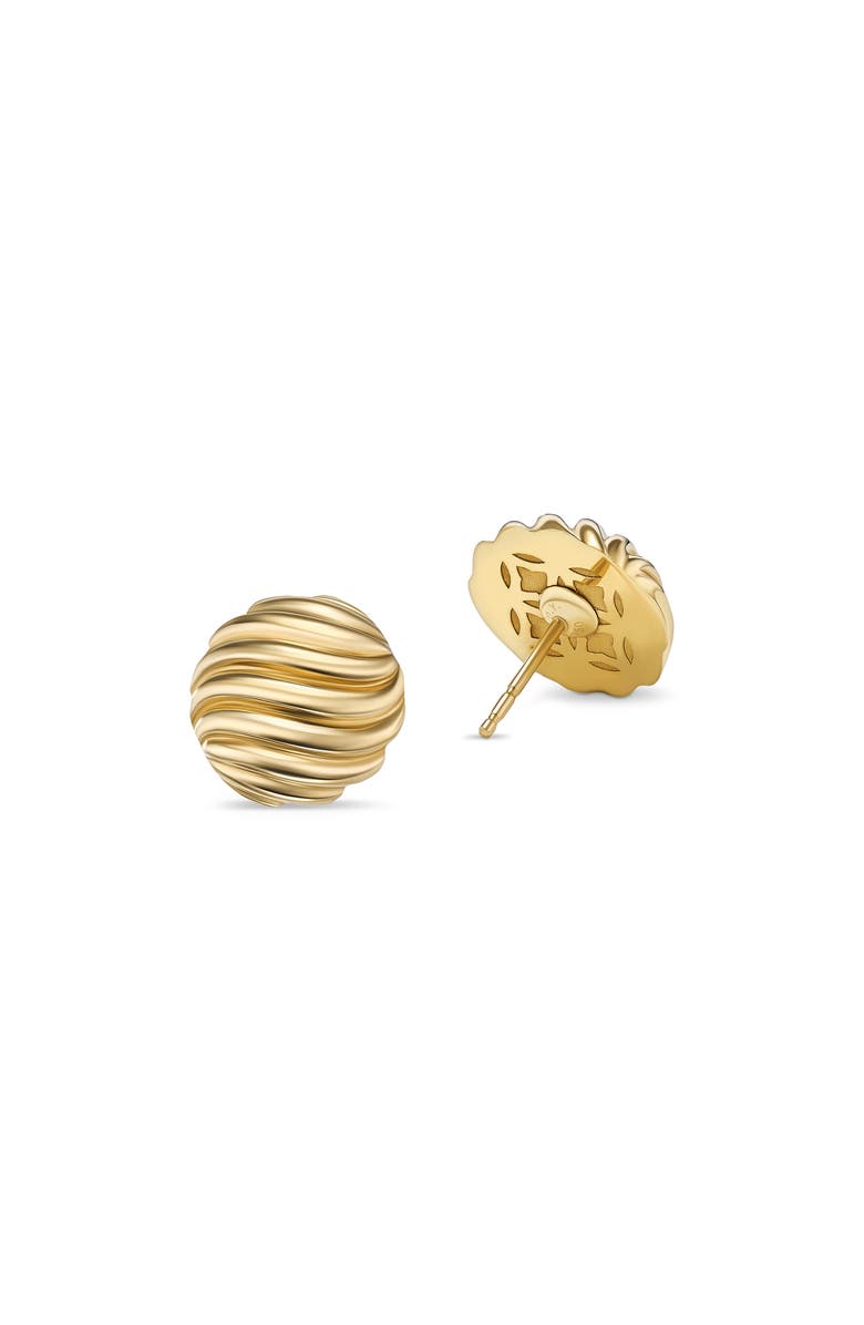 David Yurman Sculpted Cable Earrings in Gold, Alternate, color, Gold