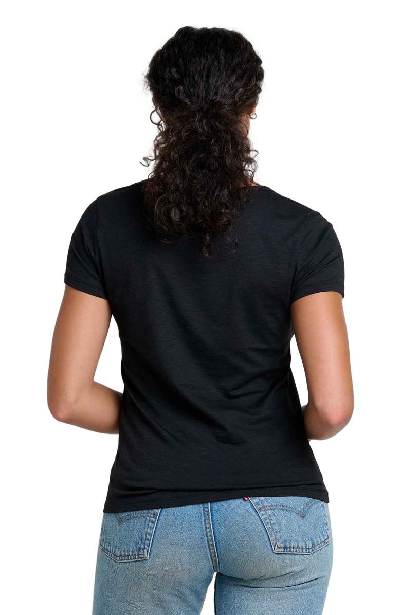 Toad & Co Marley Short Sleeve V-Neck Tee, Alternate, color, True Black