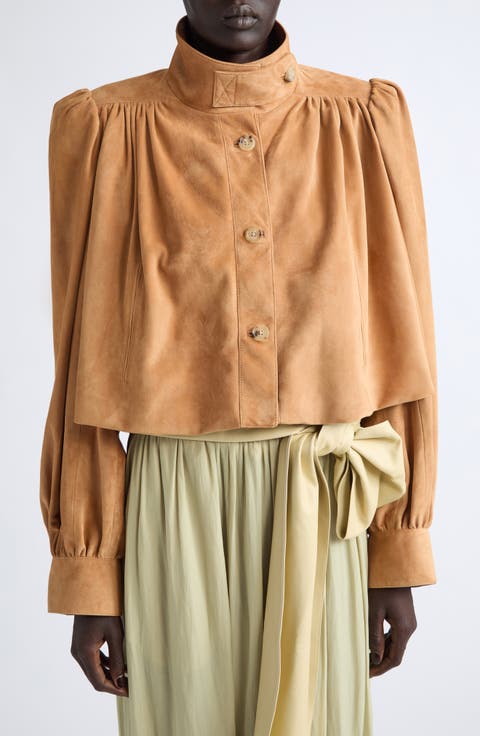Puff Sleeve Suede Jacket