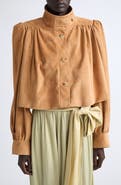 Chloé Puff Sleeve Suede Jacket