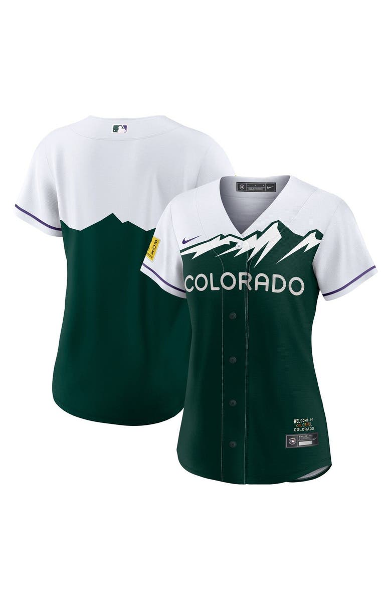 Nike Women's Nike White/Forest Green Colorado Rockies City Connect Replica Team Jersey, Main, color,