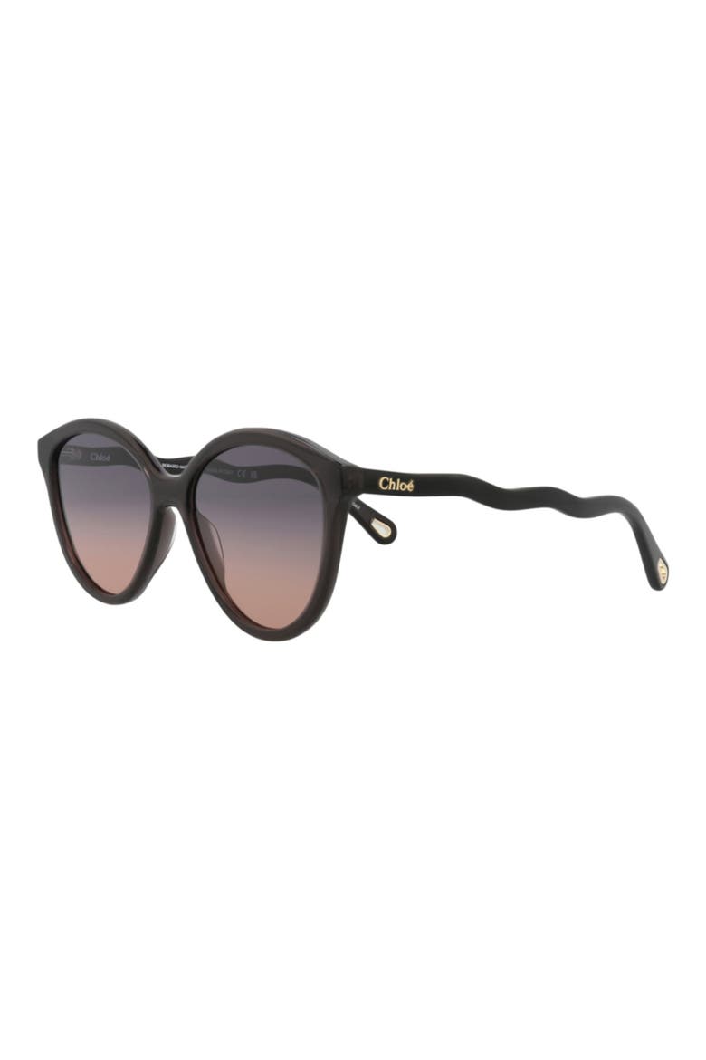 57mm Round Sunglasses, Alternate, color, DARK GREY/ BLUE