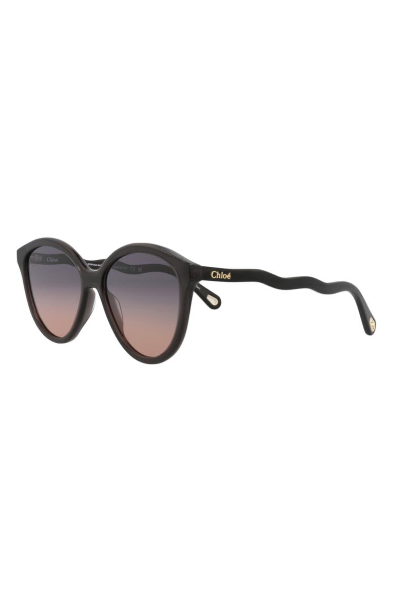 Chloé 57mm Round Sunglasses, Alternate, color, Dark Grey/ Blue