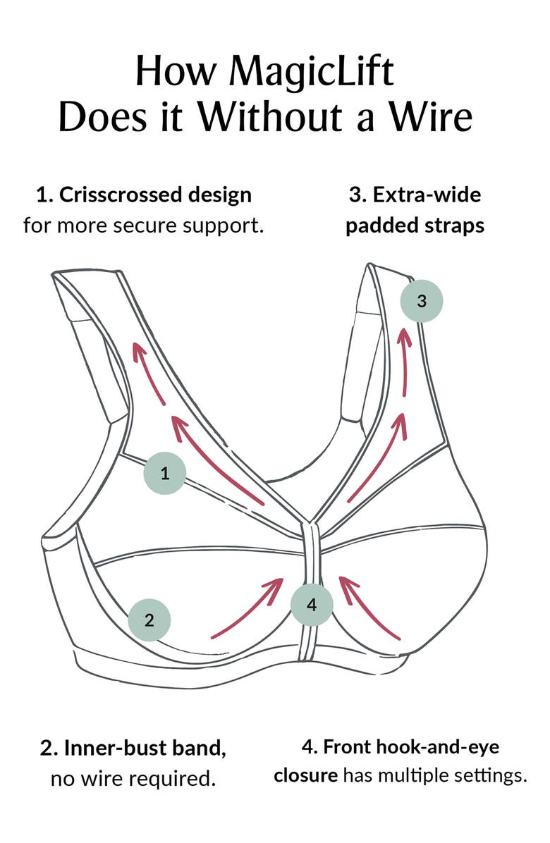 Glamorise MagicLift<sup>®</sup> Front Close Support Bra, Alternate, color, White