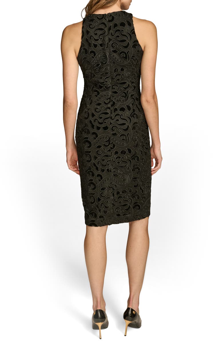 Donna Karan New York Embroidered Sleeveless Sheath Dress, Alternate, color, 