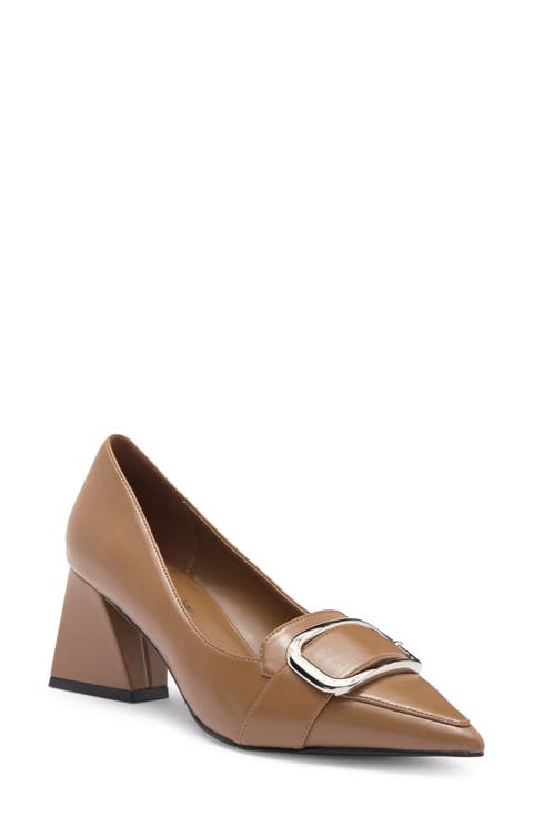 Amazon.com | YDN Women Square Toe Heeled Loafers Slip on