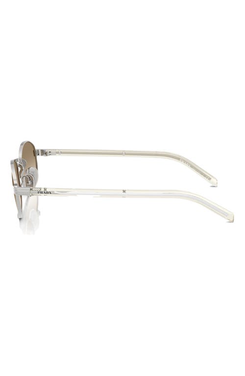 Prada 52mm Oval Sunglasses In Metallic Silver