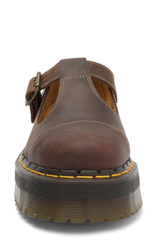Dr. Martens' Dr. Martens Bethan Arc Crazy Horse Platform Mary Jane Shoes In Dark Brown