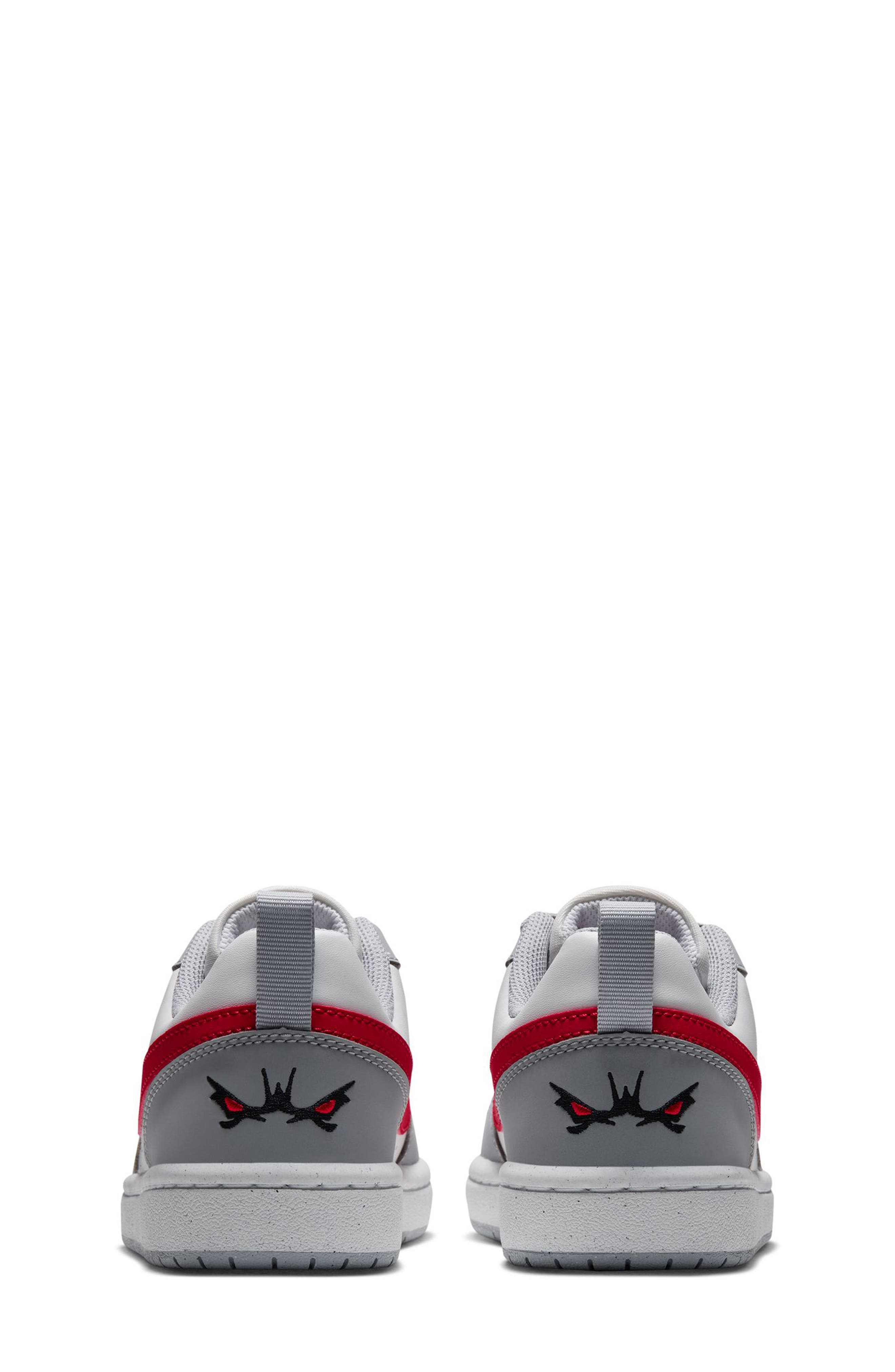 Kids' Court Borough Low Faux Leather Sneaker, Alternate, color, WHITE/ RED/ WOLF GREY