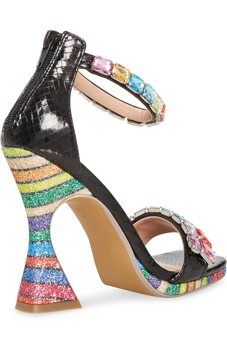 Betsey Johnson Emani Embellished Flared Heel Sandal, Alternate, color,
