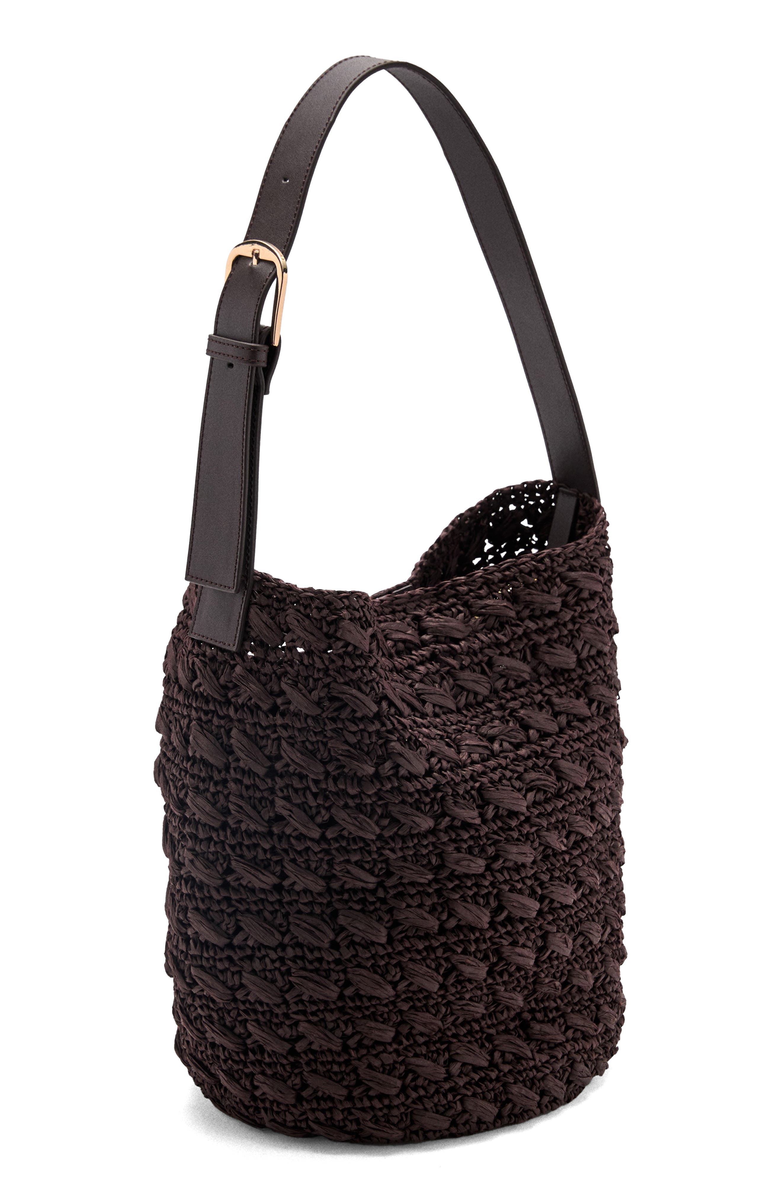 MANGO Natural Fiber Shopper Bag, Alternate, color, 