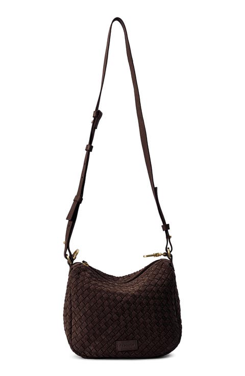 Carrie Woven Suede Crossbody Bag
