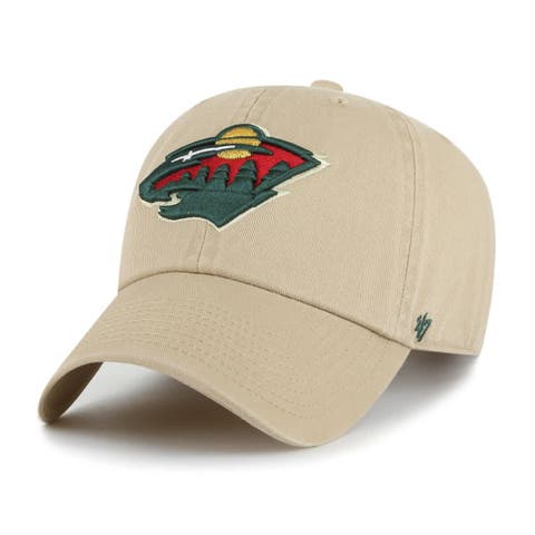 Men's '47  Khaki Minnesota Wild Logo Clean Up Adjustable Hat