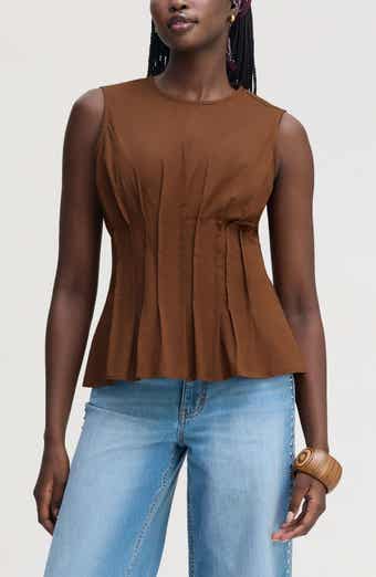 Pleated Sleeveless Top