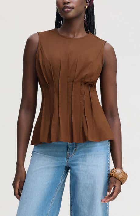 Pleated Sleeveless Top