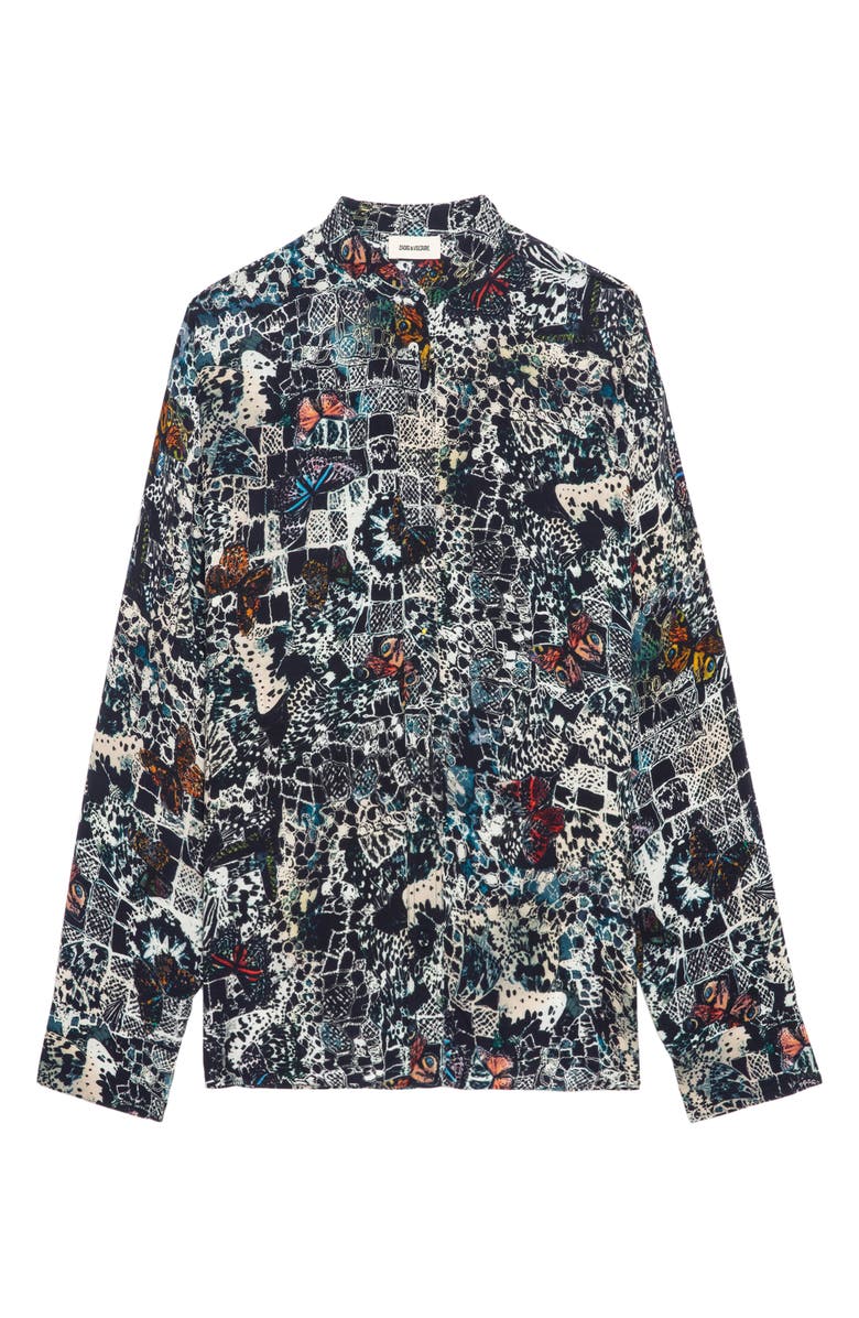 Zadig & Voltaire Truett Soft Butterflies Button-Up Shirt, Alternate, color, 