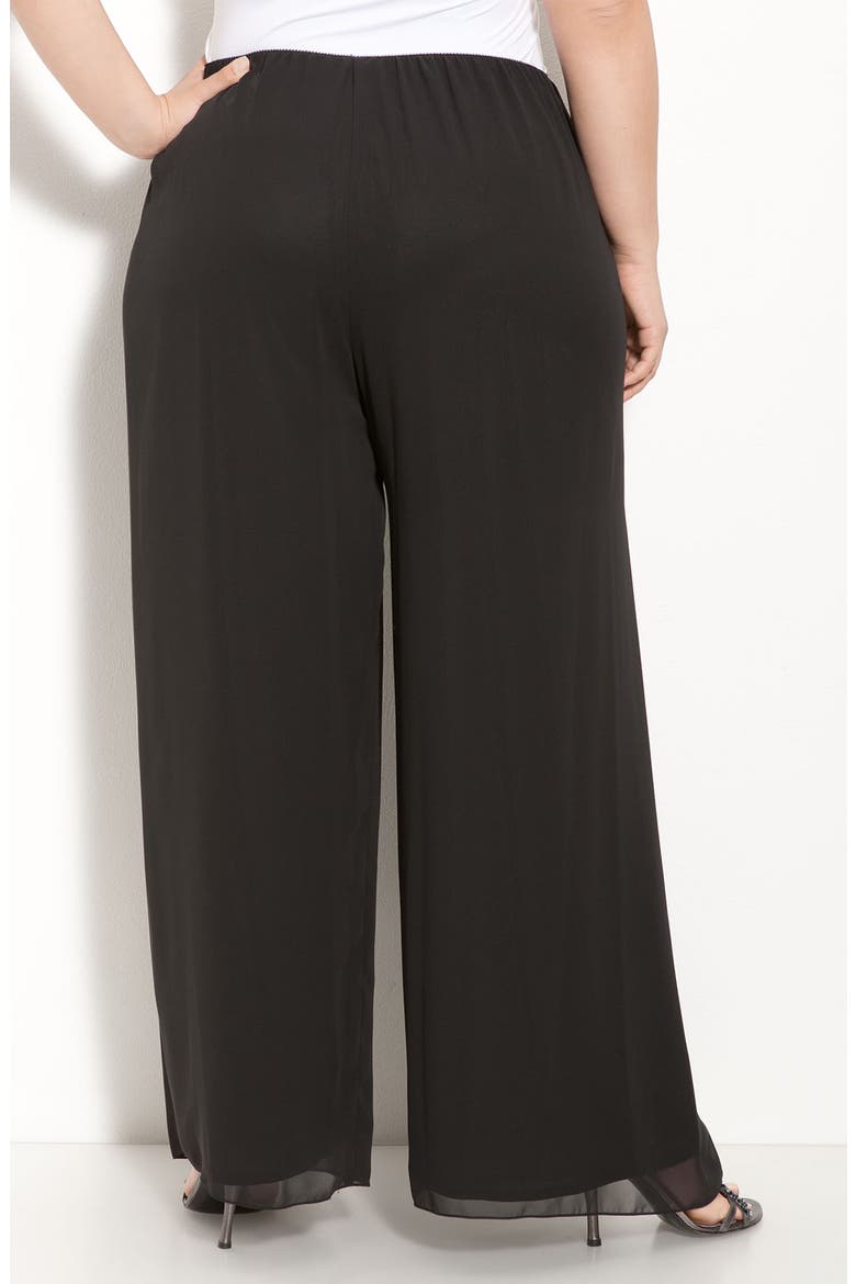 Wide Leg Chiffon Pants, Alternate, color, BLACK