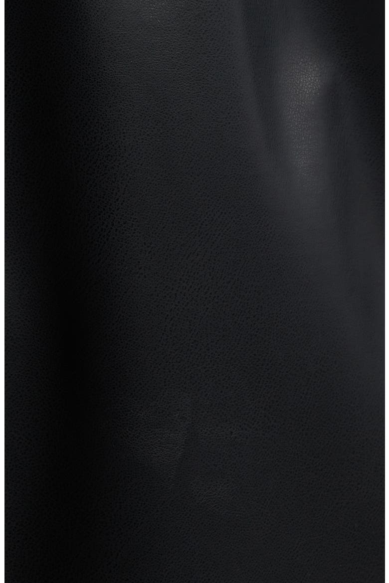 Long Faux Leather Trench Coat, Alternate, color, BLACK