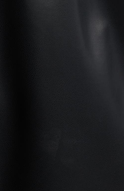 Michael Kors Long Faux Leather Trench Coat In Black