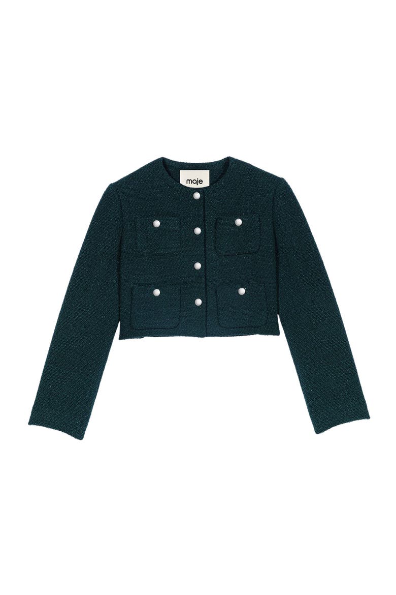 Short tweed jacket, Alternate, color, Bottle green