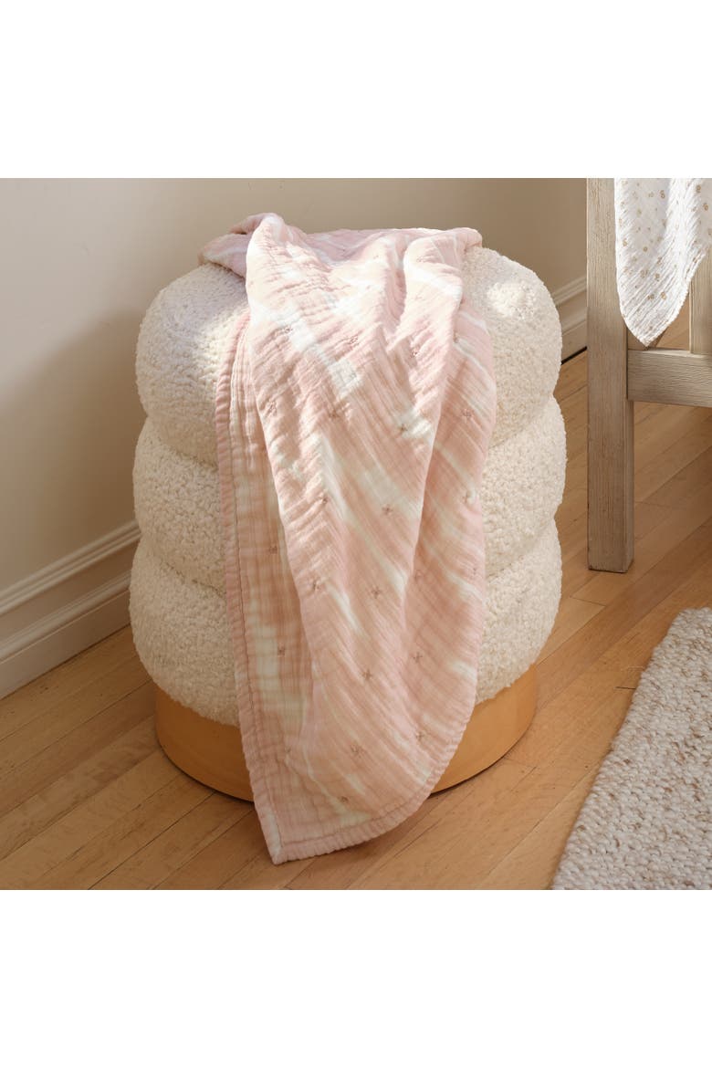 Signature Organic Pink Brush Stroke Baby/Toddler Coverlet, Alternate, color, Pink