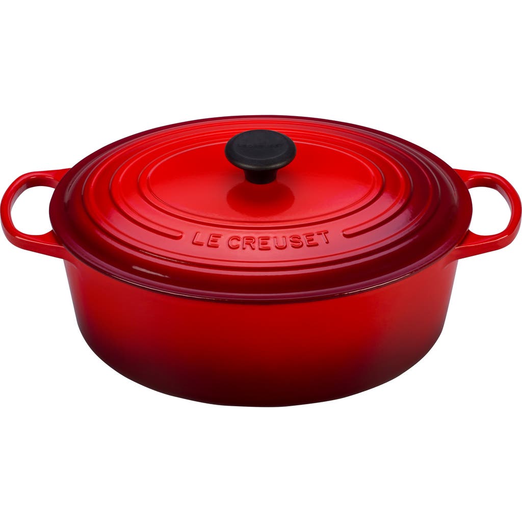 Le Creuset Signature 8-quart Oval Enamel Cast Iron French/dutch Oven In Cerise