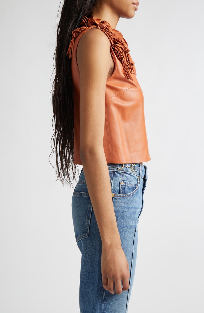 Ulla Johnson Marlowe Floral Appliqué Top, Alternate, color, Sienna