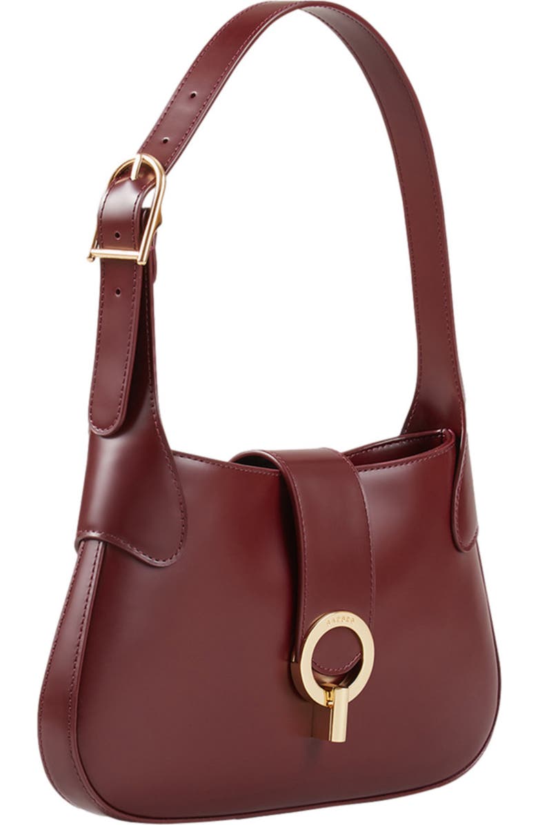SANDRO Janet bag in certified leather, Alternate, color, Bordeaux