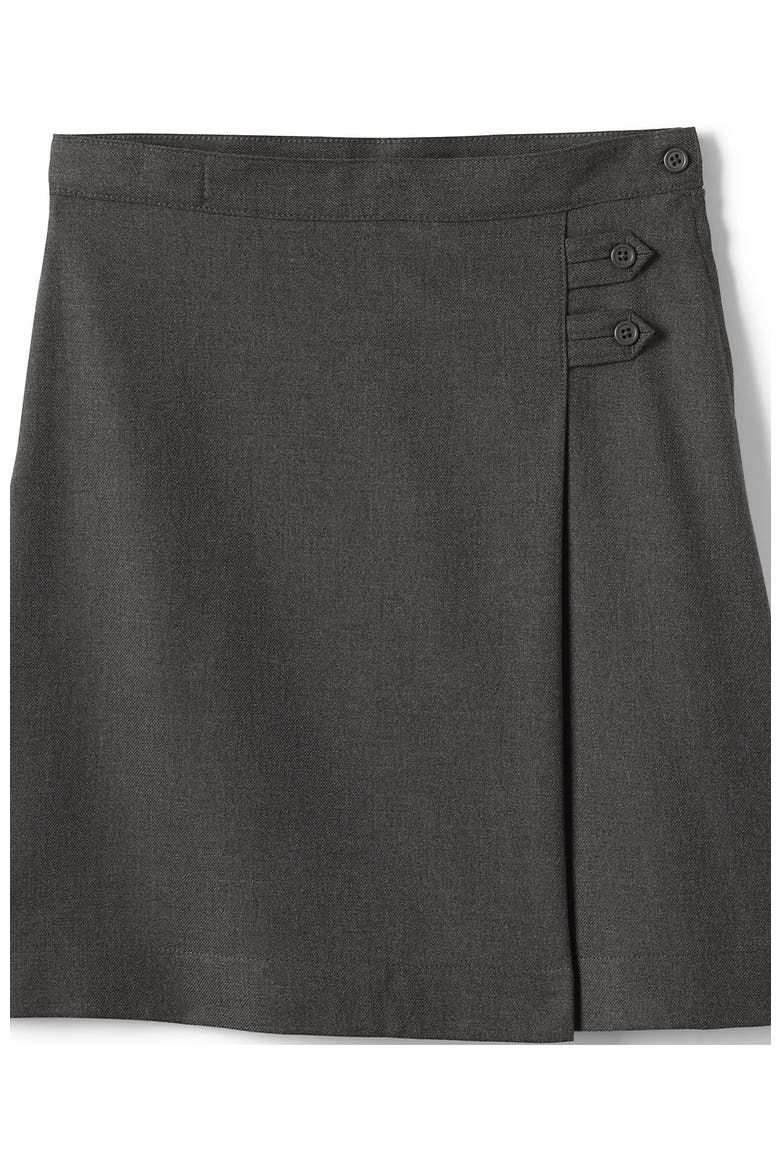 School Uniform Girls Solid A-line Skirt Below the Knee, Alternate, color, Gray