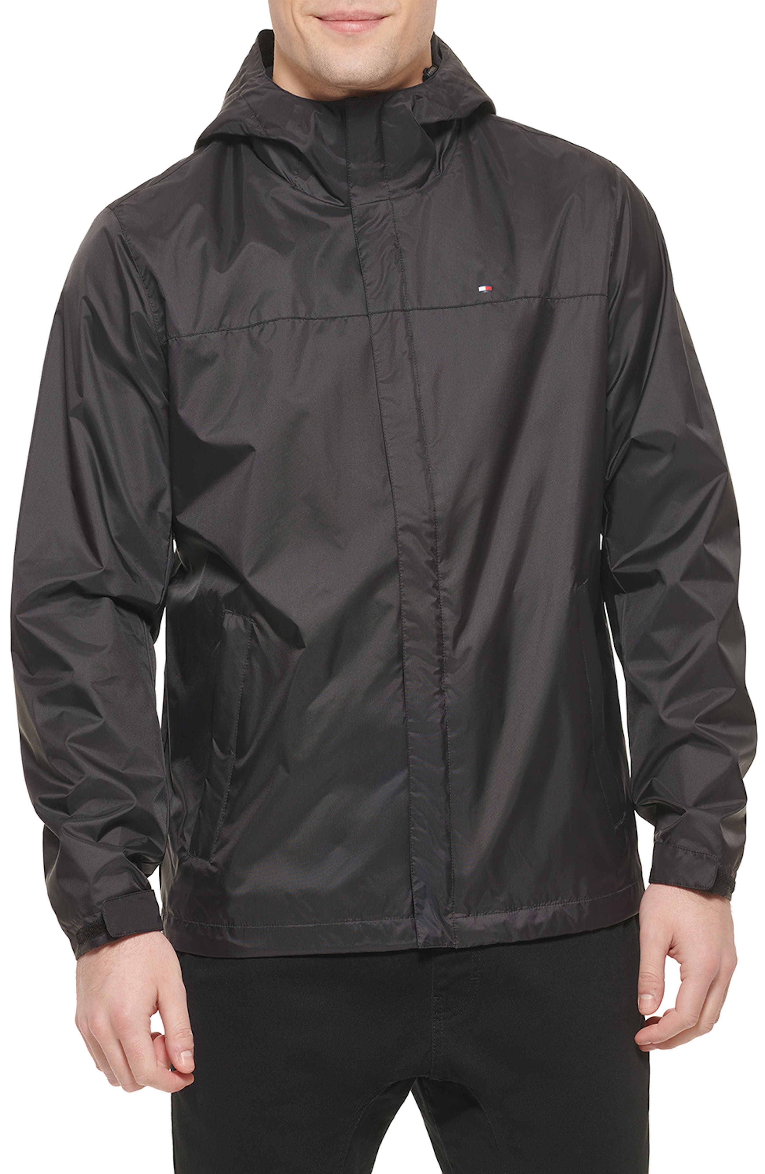 Nylon Rain Hoodie Jacket