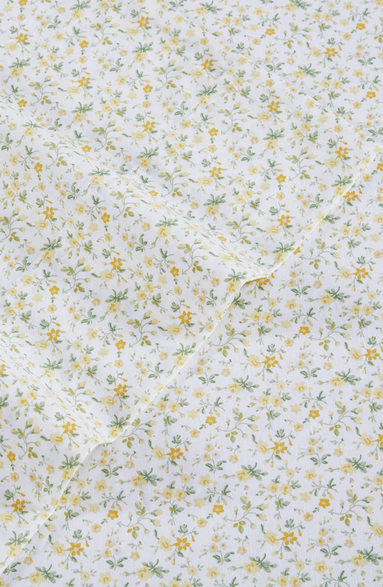 Laura Ashley Evie Twin Cotton Sheet Set, Alternate, color, Sun Gold