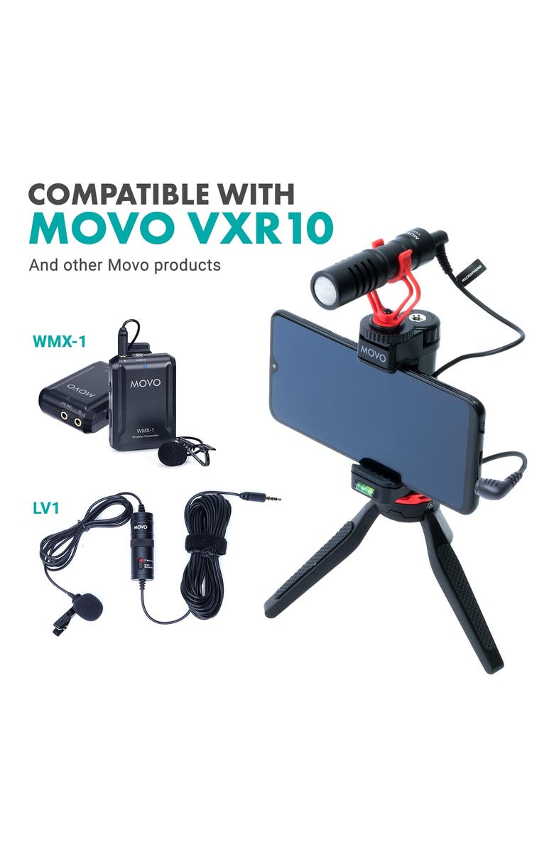 MOVO MC4 TRRS to TRS Adapter - 3.5mm Microphone Adapter Cable, Alternate, color, Black