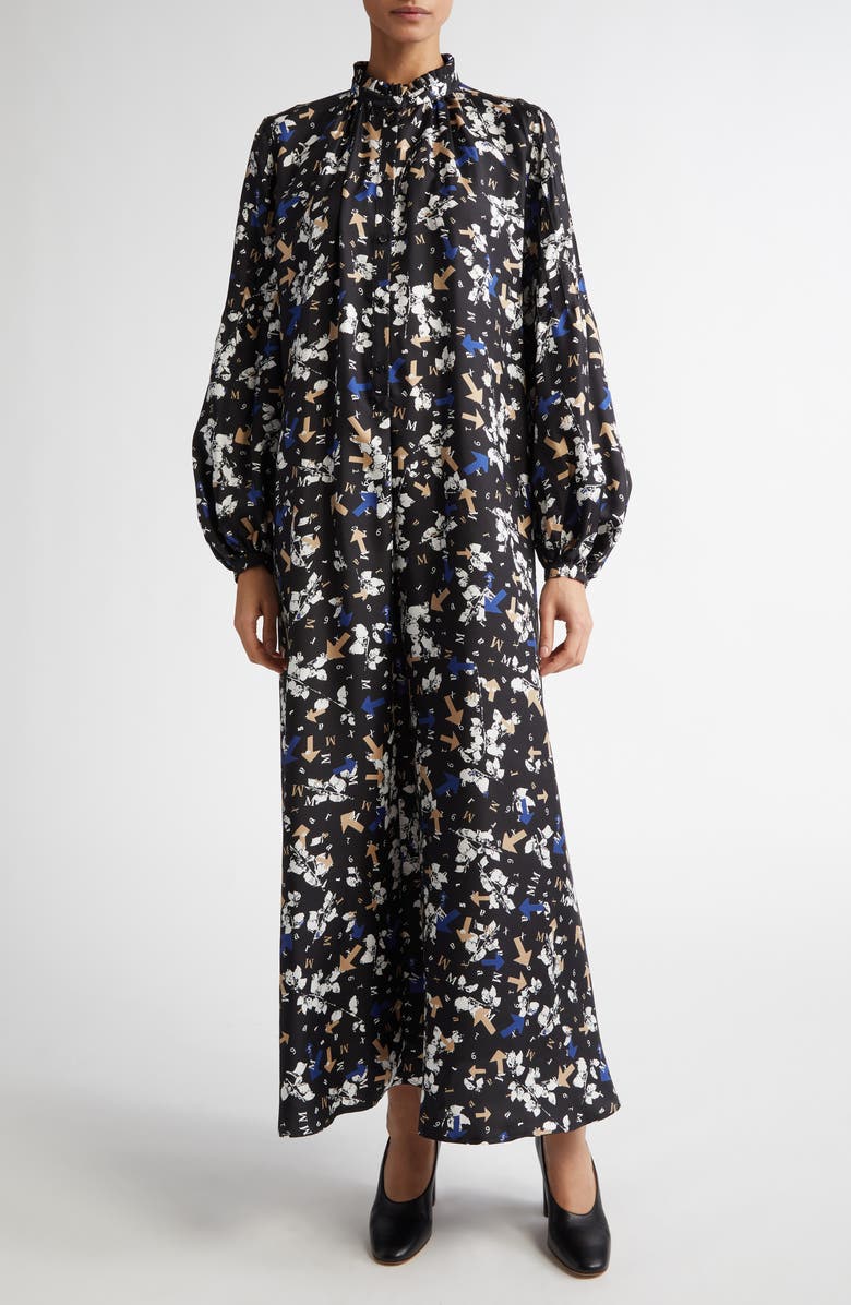 Max Mara Accenni Long Sleeve Silk Dress, Main, color, 