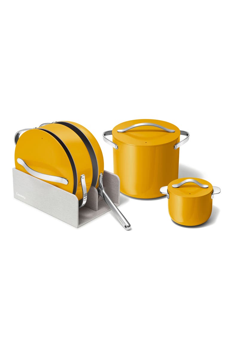 Nonstick Ceramic 7-Piece Cookware Set with Lid Storage, Alternate, color, MARIGOLD