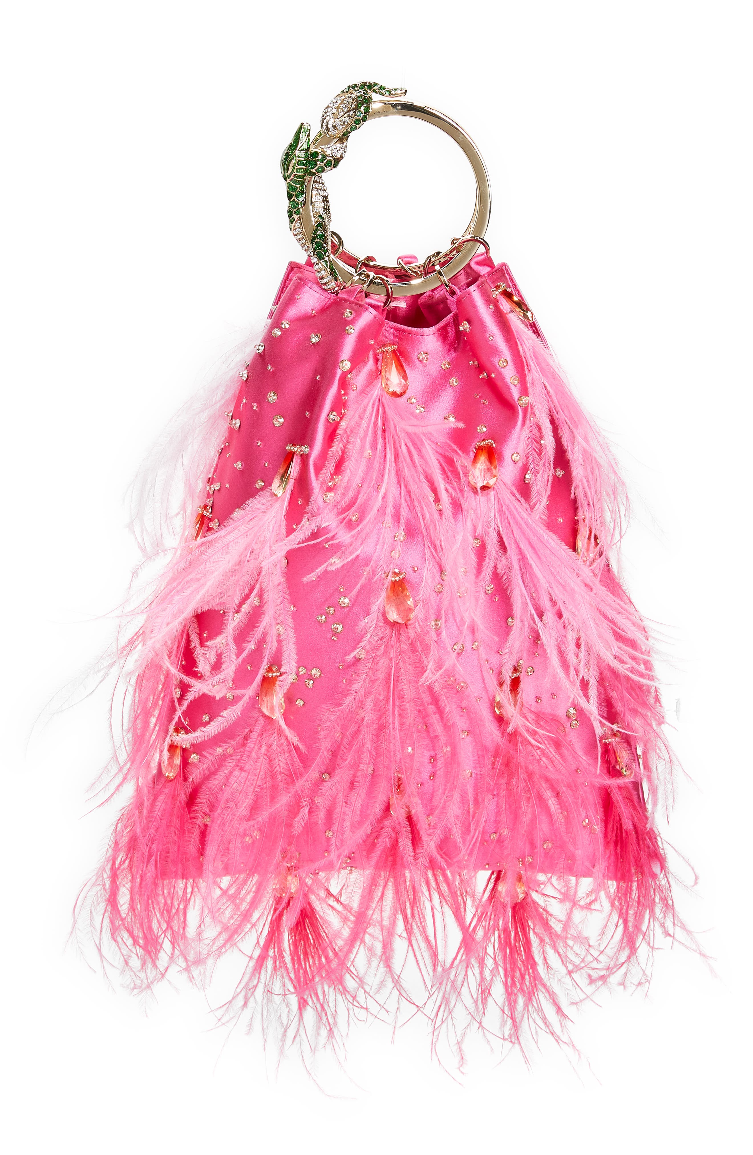 Valentino Garavani Divine Satin Clutch, Main, color, 