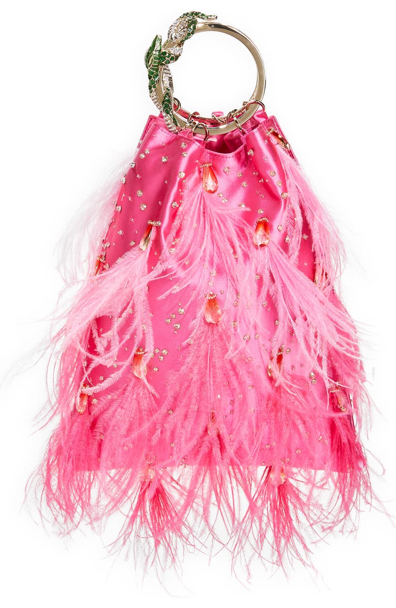 Valentino Garavani Divine Satin Clutch, Main, color,