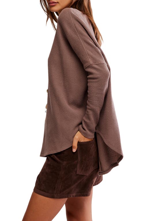 FREE PEOPLE FREE PEOPLE LATTE BLUE OVERSIZE THERMAL TOP