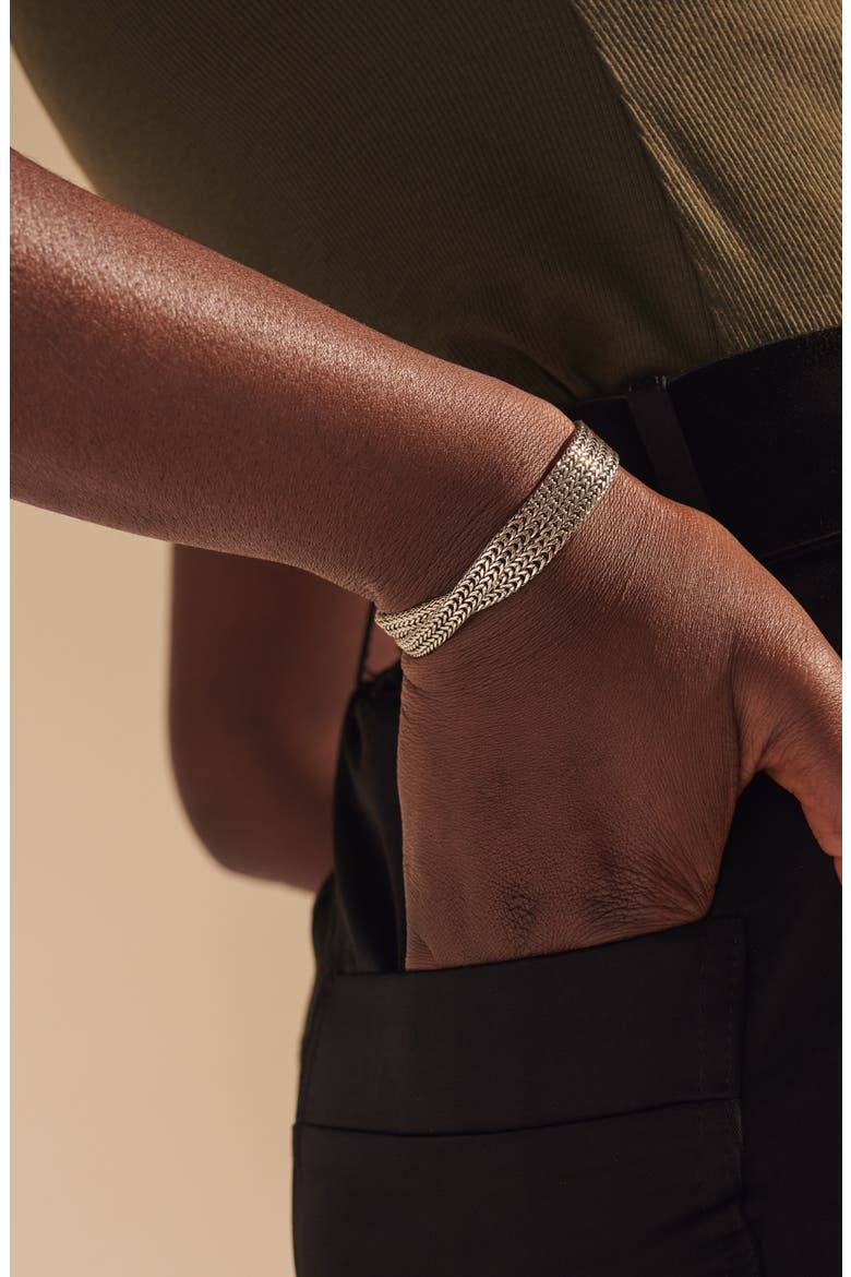 Rata Chain Double Row Bracelet, Alternate, color, SILVER