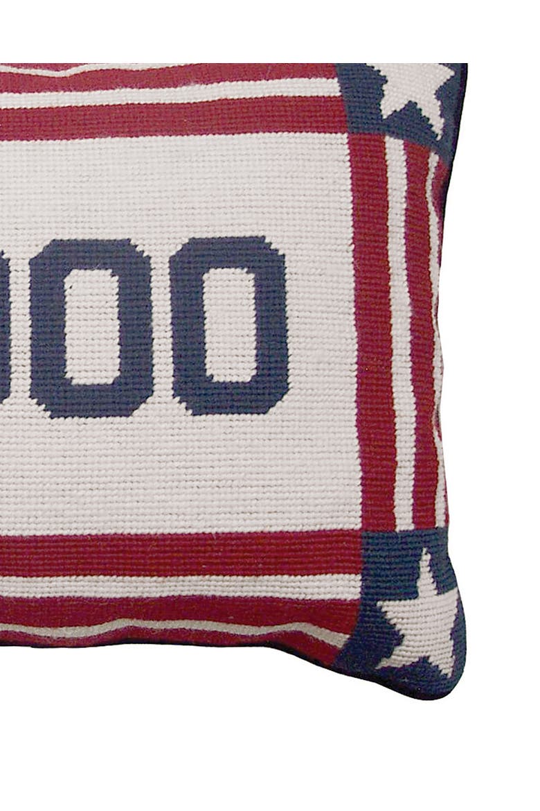 Two Thousand Needlepoint Accent Throw Pillow, Alternate, color, Blue
