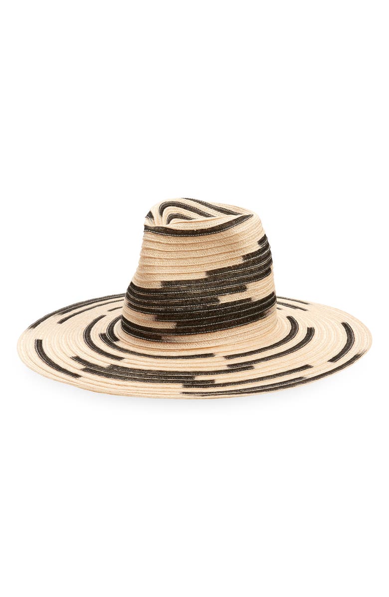 ESENSHEL Wide Brim Woven Fedora, Main, color, 