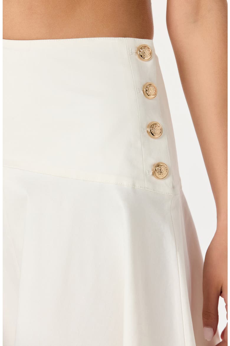 Drop Waist Stretch Cotton Midi Skirt, Alternate, color, OFF WHITE