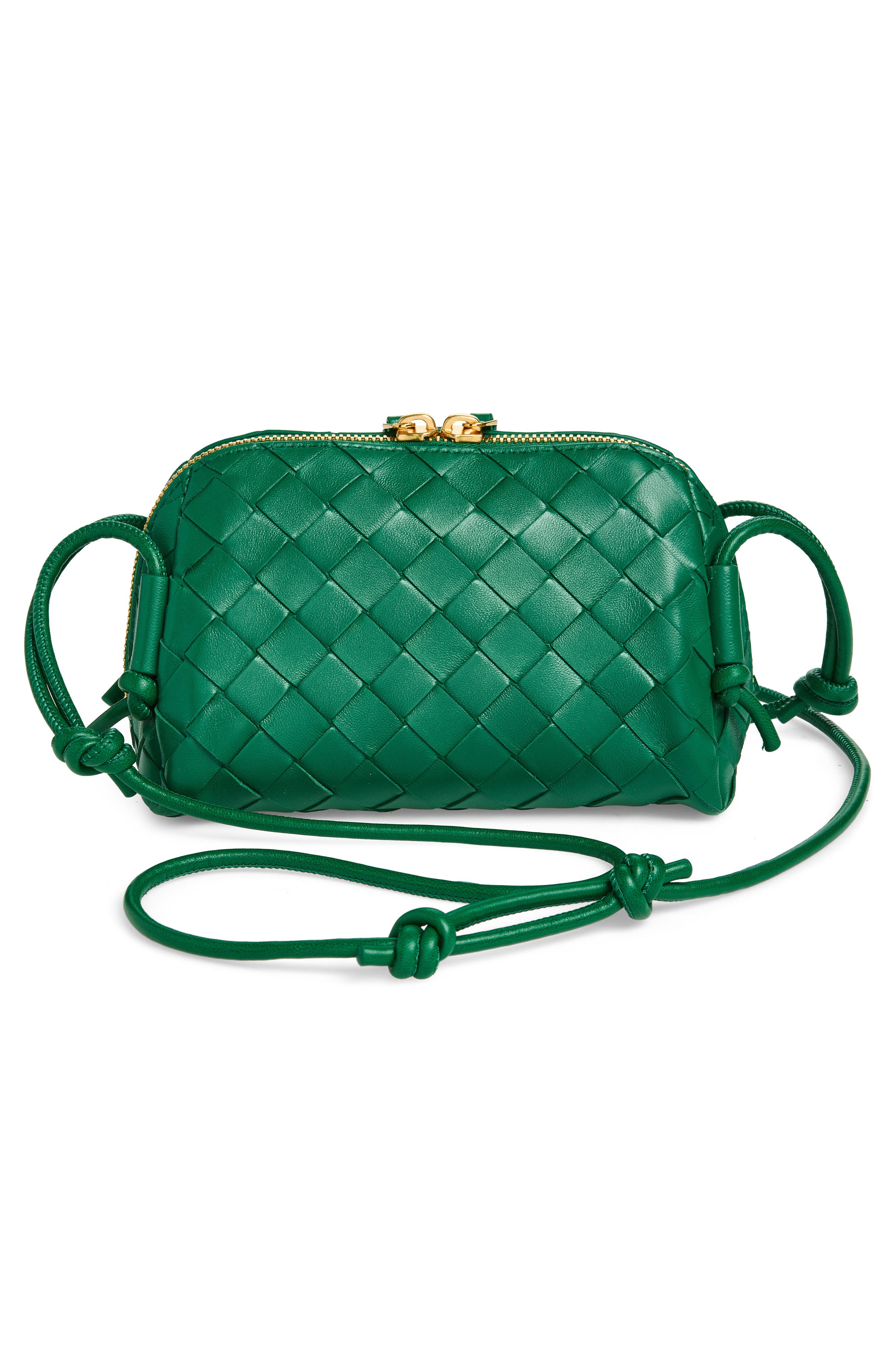 Mini Concert Intrecciato Leather Crossbody Bag, Alternate, color, 3197 JUNGLE-GOLD