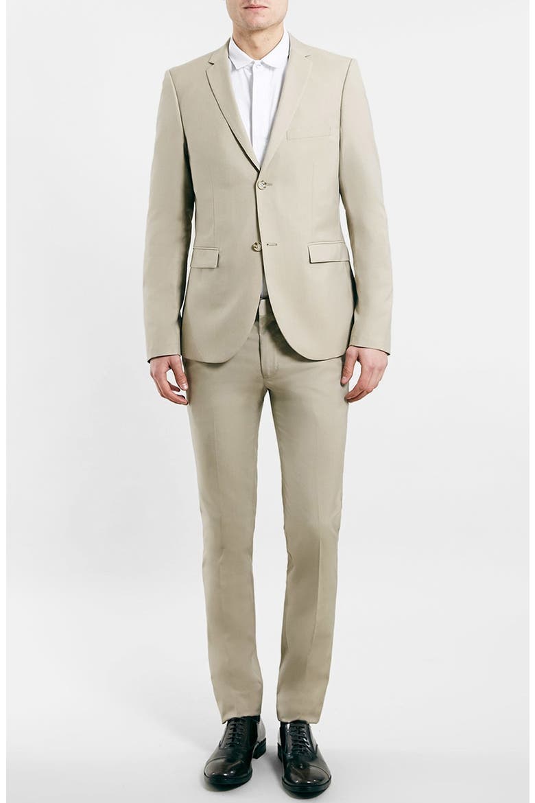 Camel Ultra Skinny Suit Jacket, Alternate, color, CAMEL