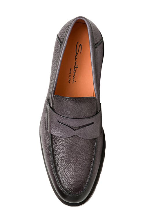 Santoni Rock Penny Loafer In Gray